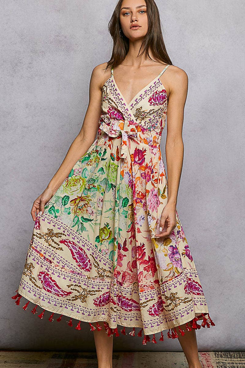 Bohemian Waist Ribbon Floral Embroidery Woven Long Dress – #SmallTownGirl  Boutique