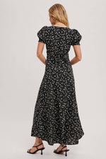 Boho Floral Print V-Neck Maxi Dress