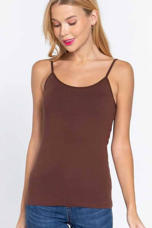 Basic Adjustable Strap Cami With Shelf Bra