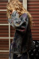 Floral Print Fringed Cardigan