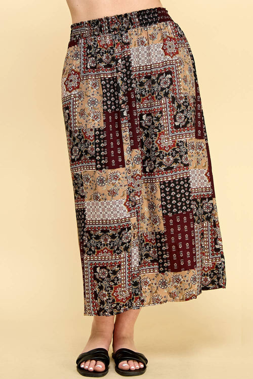 Plus Patchwork Skirt