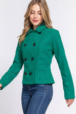 Double Breasted Cropped Pea Coat