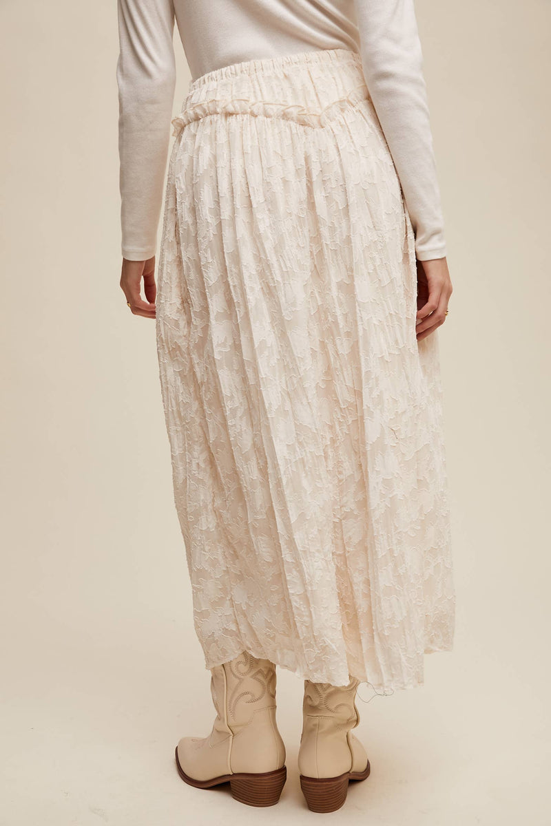 Floral Textured Maxi Skirt
