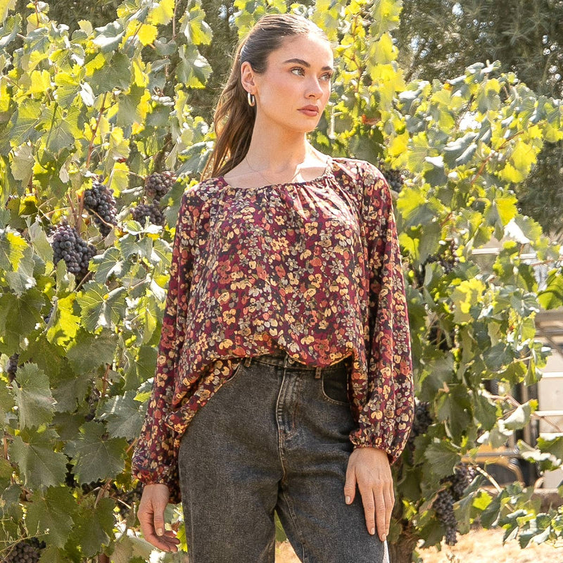 Floral Printed Long Sleeve Top