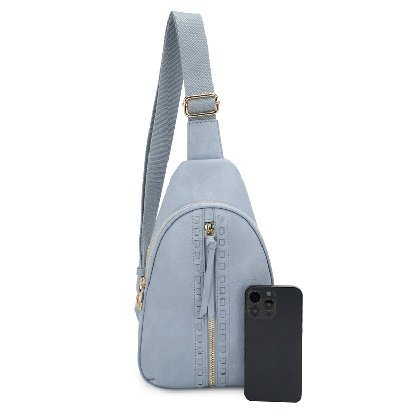 Distressed Vegan Leather Sling Bag