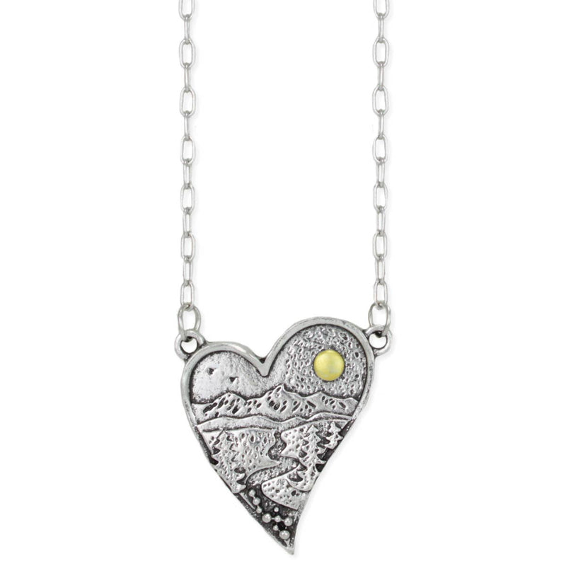 Love the Outdoors Heart Silver Necklace