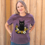 Purple Black Cat Tee