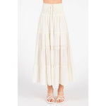 Tiered Flowing Black Skirt with Side Slit