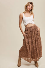Floral Textured Maxi Skirt