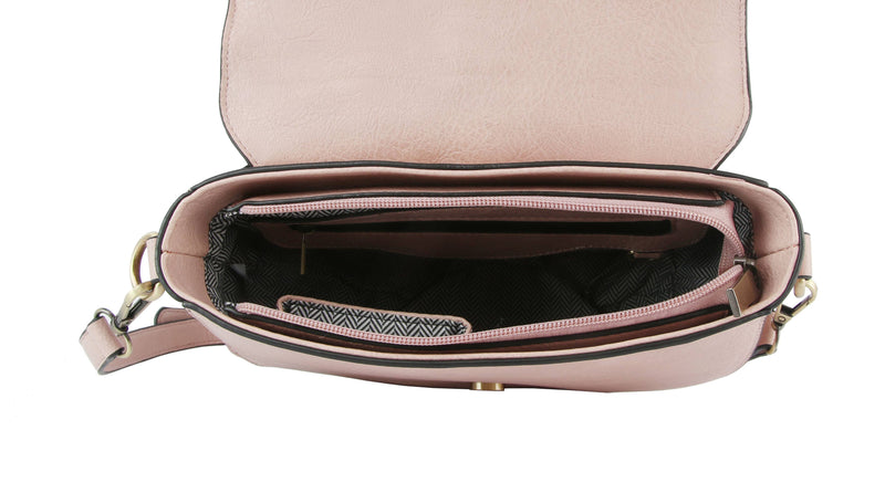 Blush Crossbody Braid Detail Purse
