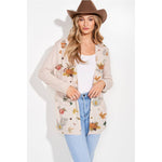 Fall Leaves/Pumpkin Print Cardigan