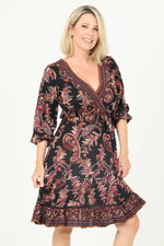 V Neck Surplice Dress