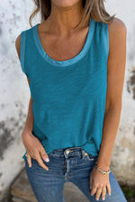 Peacock Blue Metallic Sheen Edge Tank