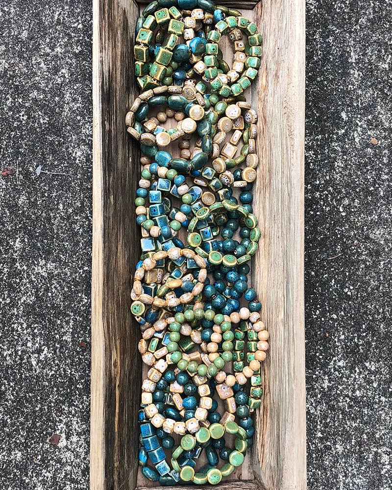 Mixed Color and Shape Clay Bead Stretch Bracelets