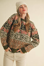 Green Alpine Design Sweater