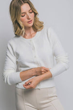 Crew Neck Button-up Cardigan