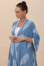 Botanical Leaf Embroidered Kimono