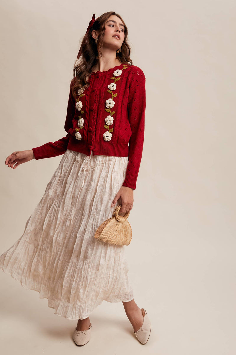 Handmade Crochet Flower Cardigan