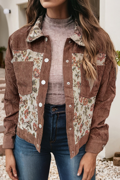 ✨RESTOCKED✨ Corduroy Floral Patchwork Tapestry Jacket