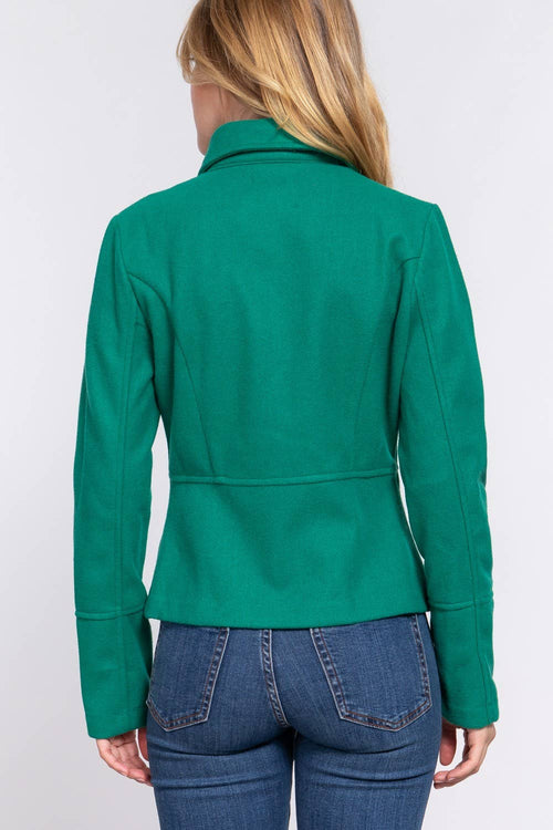 Double Breasted Cropped Pea Coat