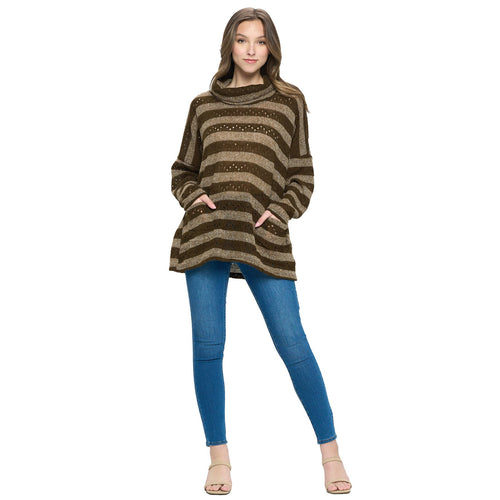 Loose Fit Casual Striped Sweater