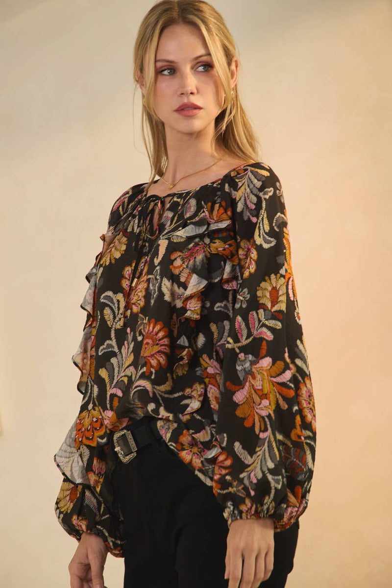 Floral Printed Blouse S-3X
