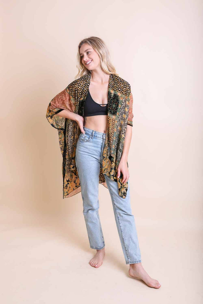 Bohemian Burnout Velvet Kimono