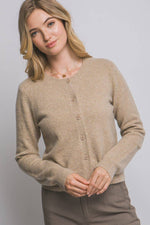 Crew Neck Button-up Cardigan