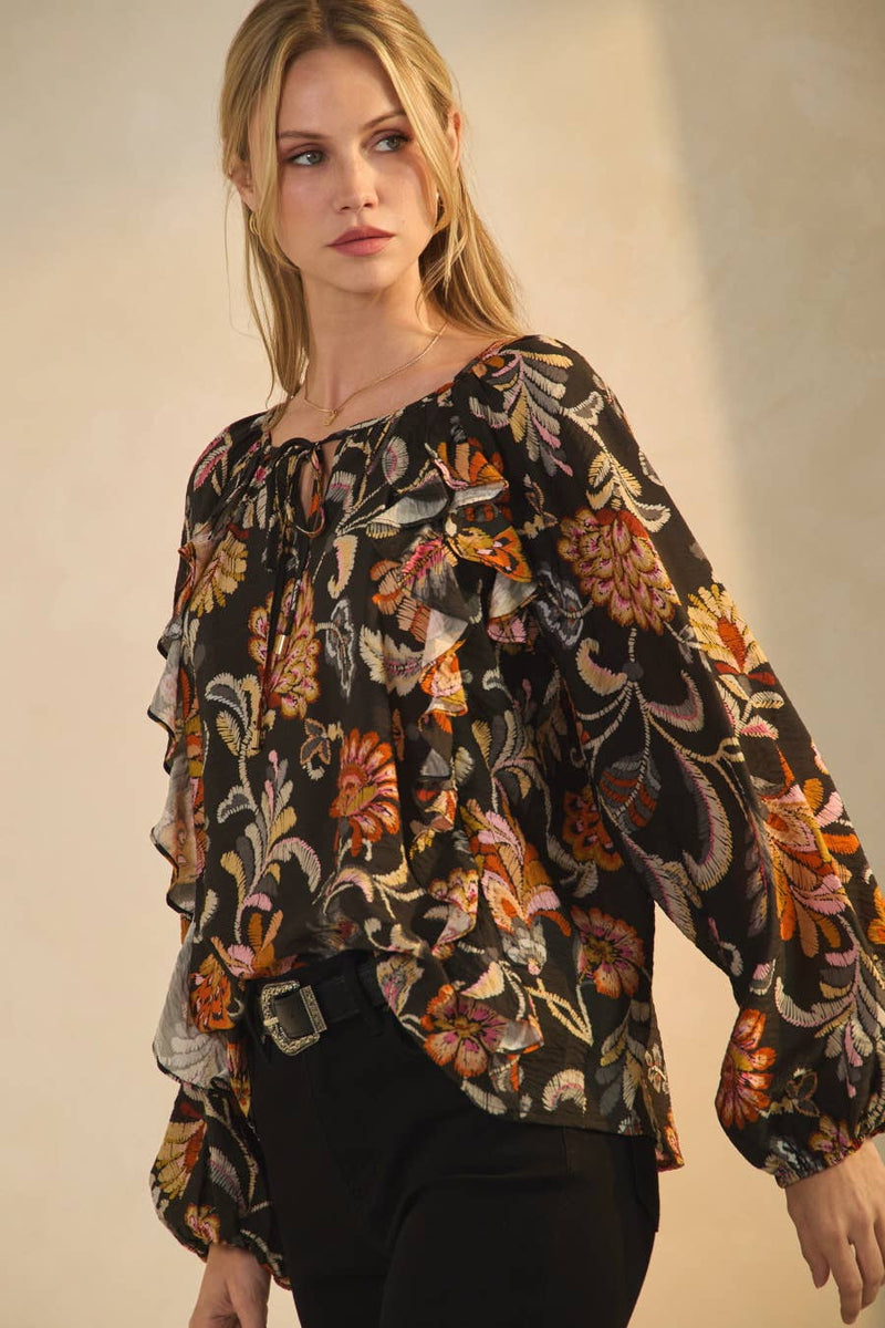 Floral Printed Blouse S-3X