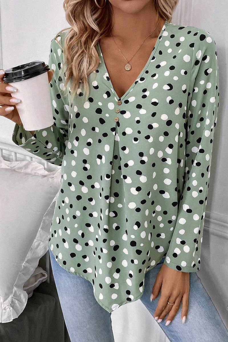 Polka Dot Button Blouse
