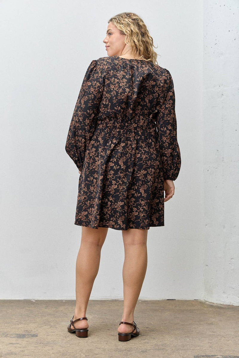 Floral Print Knee Length Plus Dress