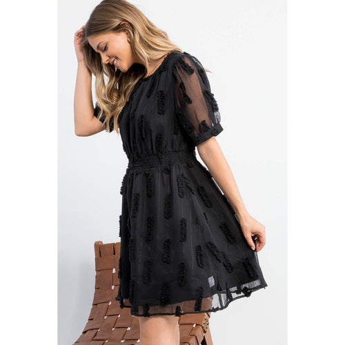 Smocked Waist Short Sleeve Dress