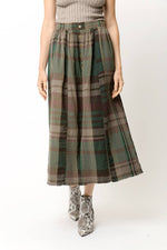 Olive Plaid Skirt