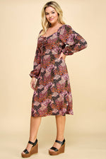 Plus Floral Patchwork Dress