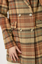Double Breasted Plaid Jacket