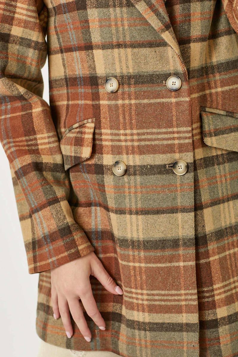Double Breasted Plaid Jacket
