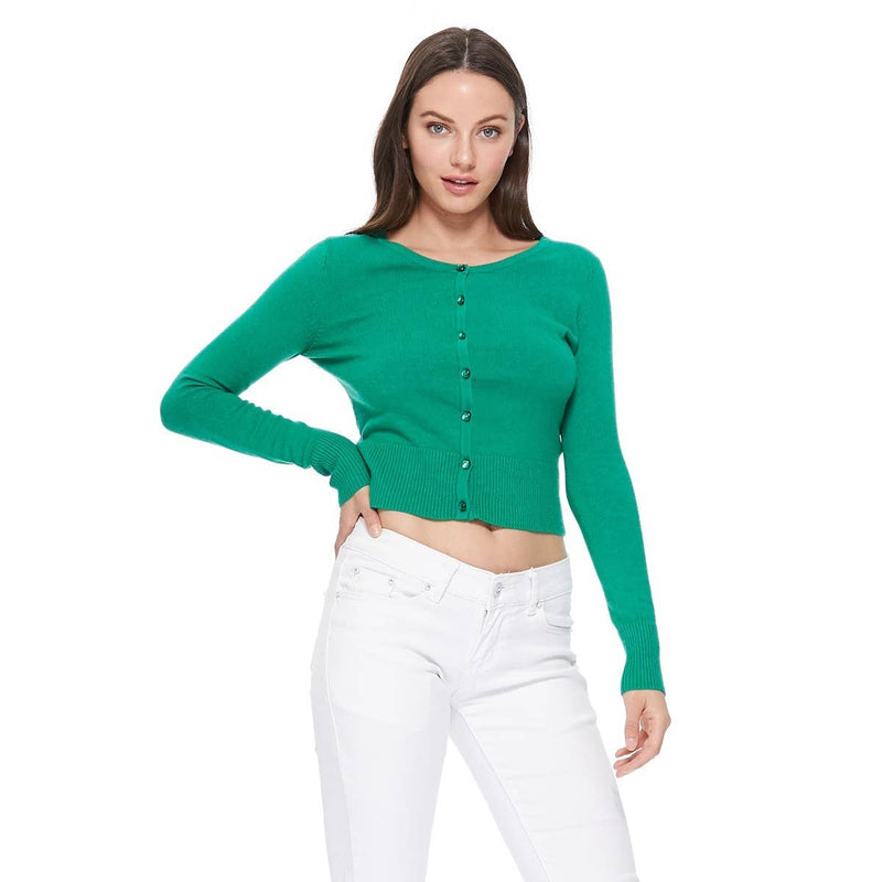 Button Down Crewneck Cardigan in 4 Colors
