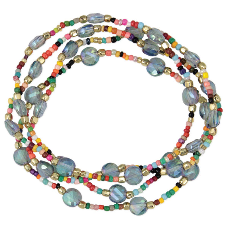 Twilight Festival Multi Blue Bead Bracelet Set
