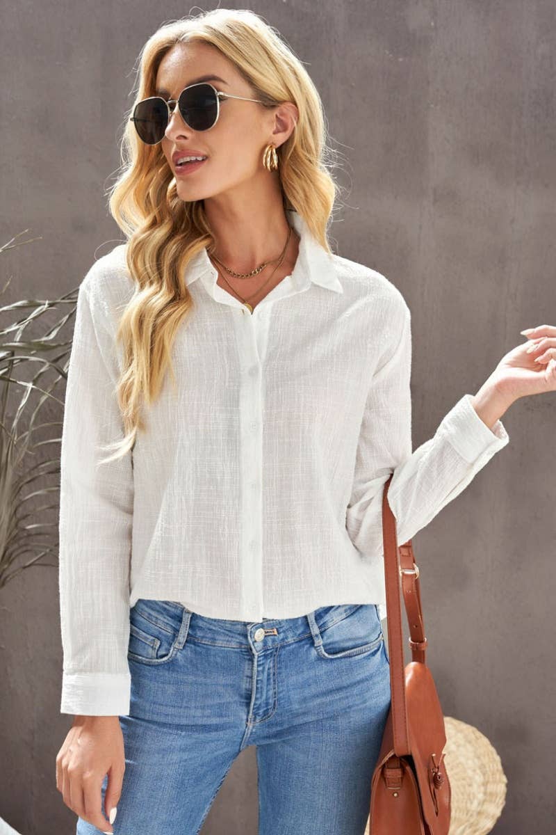 Linen Button Down Blouse