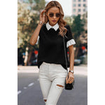 Black Blouse with Accent Trim