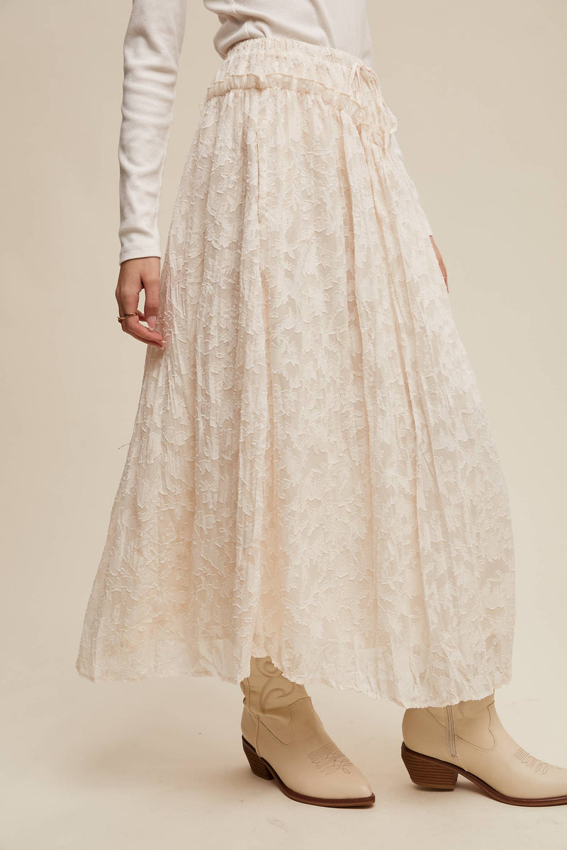 Floral Textured Maxi Skirt