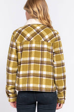 Plaid Jacket with Faux Fur Collar