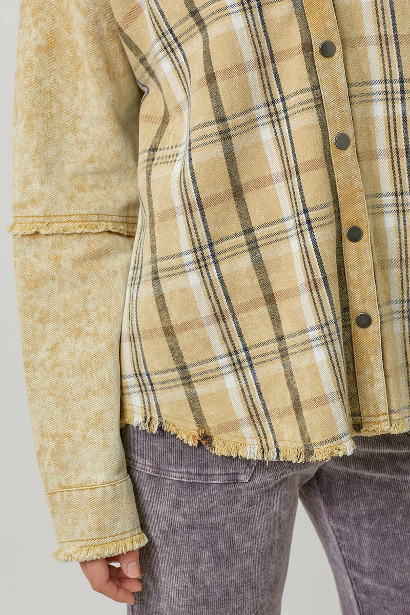 Tumbled Plaid Jacket in Sunflower