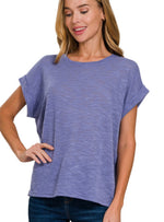 Rolled Sleeve Slub Sweater