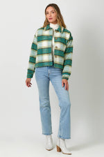 Green Cropped Plaid Jacket