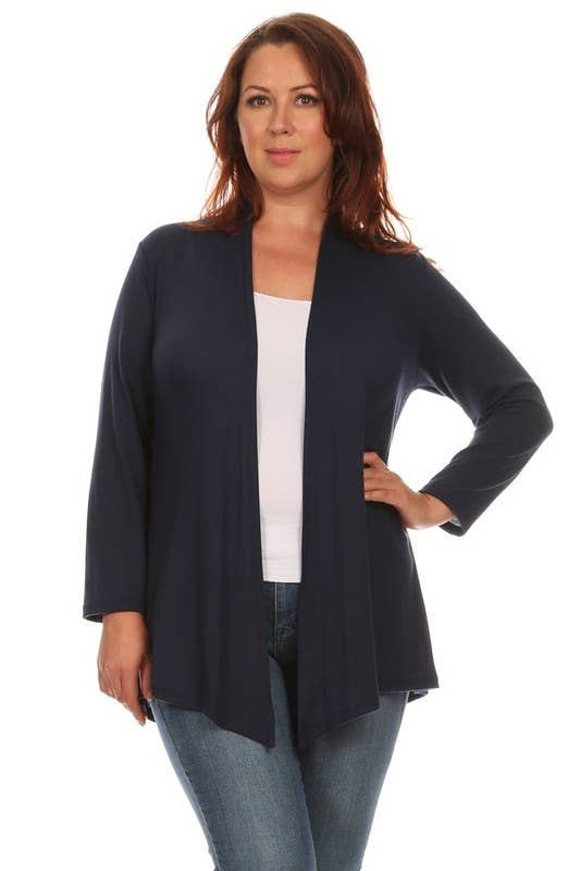 Navy Cardigan in Plus