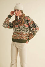 Green Alpine Design Sweater