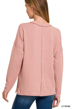Ribbed Knit Drop-Shoulder Top in Seven Colors