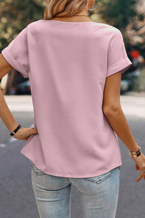 Soft Pink Pleated Blouse