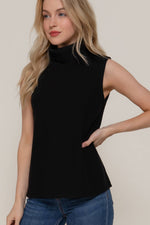 Sleeveless Turtleneck Soft Knit Top